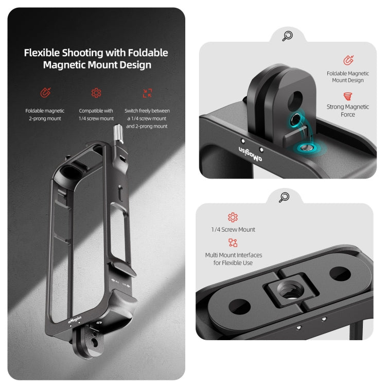 For Insta360 X3 AMagisn Metal Rabbit Cage Protective Frame Accessories, Spec: With Lens Cover - HoMEdemic™ 