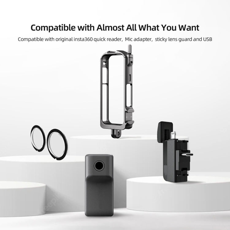 For Insta360 X3 AMagisn Metal Rabbit Cage Protective Frame Accessories, Spec: With Lens Cover - HoMEdemic™ 
