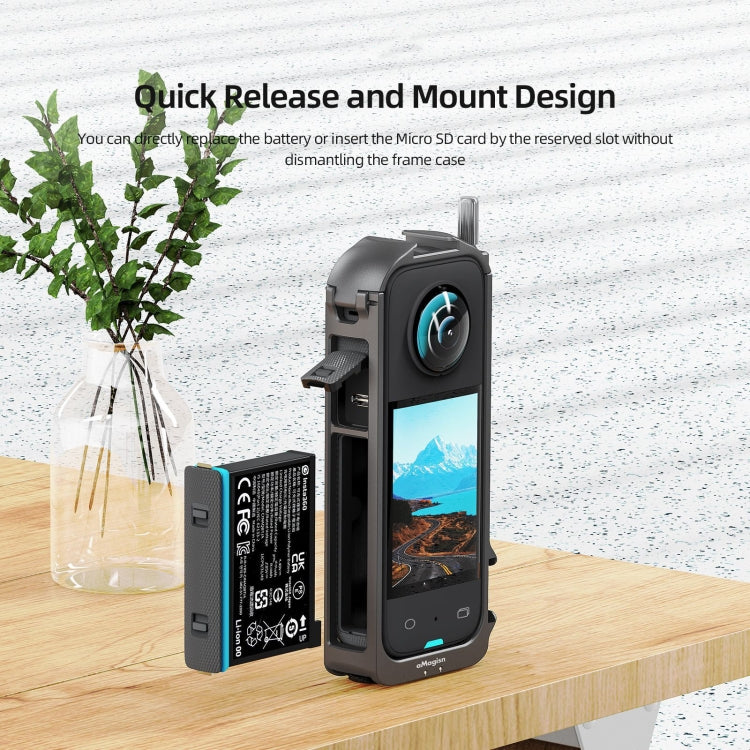 For Insta360 X3 AMagisn Metal Rabbit Cage Protective Frame Accessories, Spec: With Lens Cover - HoMEdemic™ 