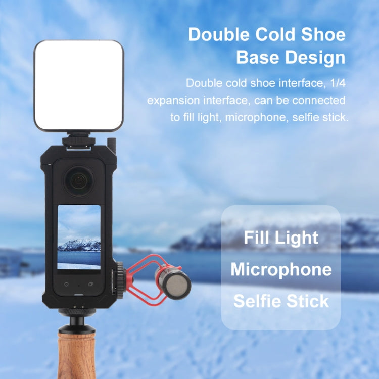 For Insta360 X3 PULUZ Metal Protective Cage Rig Housing Frame with Expand Cold Shoe Base & Tripod Adapter(Black) - HoMEdemic™ 