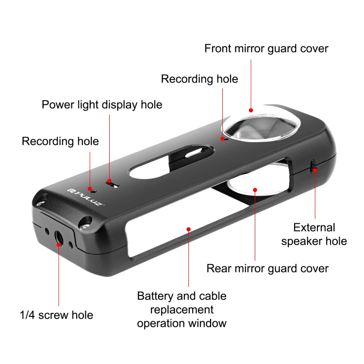For Insta360 X3 PULUZ Metal Protective Cage Rig Housing Frame with Lens Protector(Black) - HoMEdemic™ 
