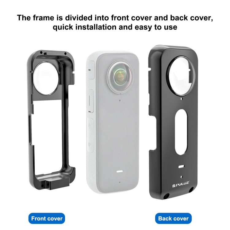 For Insta360 X3 PULUZ Metal Protective Cage Rig Housing Frame with Lens Protector(Black) - HoMEdemic™ 