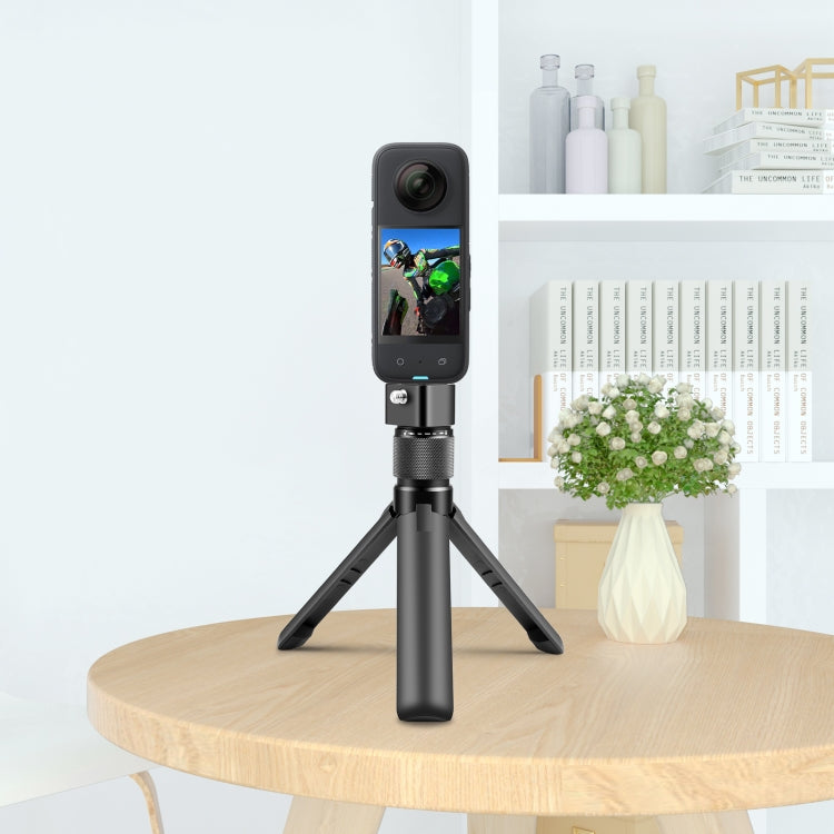 For Insta360 X3 / X4 / X4 Air / X5 / DJI Osmo 360 PULUZ Rotary Handle Desktop Tripod Stand (Black) - HoMEdemic™ 