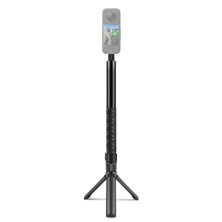 For Insta360 X3 / X4 / X4 Air / X5 / DJI Osmo 360 PULUZ Rotary Handle Desktop Tripod Stand Selfie Stick Monopod (Black) - HoMEdemic™ 