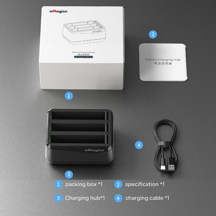 For Insta360 X4 AMagisn Battery Charger Charging Seat Camera Accessories - HoMEdemic™ 