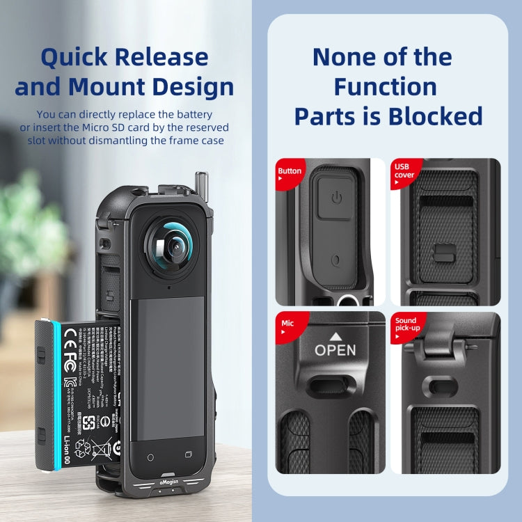 For Insta360 X4 AMagisn Metal Protective Housing Frame 2 Claws Rabbit Cage - HoMEdemic™ 