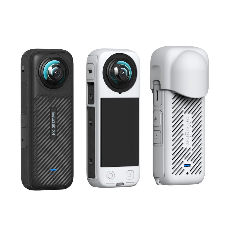 For Insta360 X4 AMagisn Silicone Protective Cover Lens Cover Gray - HoMEdemic™ 