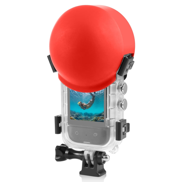 For Insta360 X4 Air / X4 / X3 PULUZ Invisible Dive Case Lens Guard Silicone Protective Cover (Red) - HoMEdemic™ 