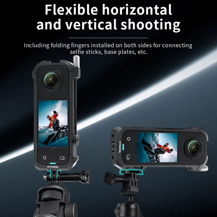 For Insta360 X4 CYNOVA Metal Rabbit Cage + Lens Cover Set Protective Accessories(Black) - HoMEdemic™ 