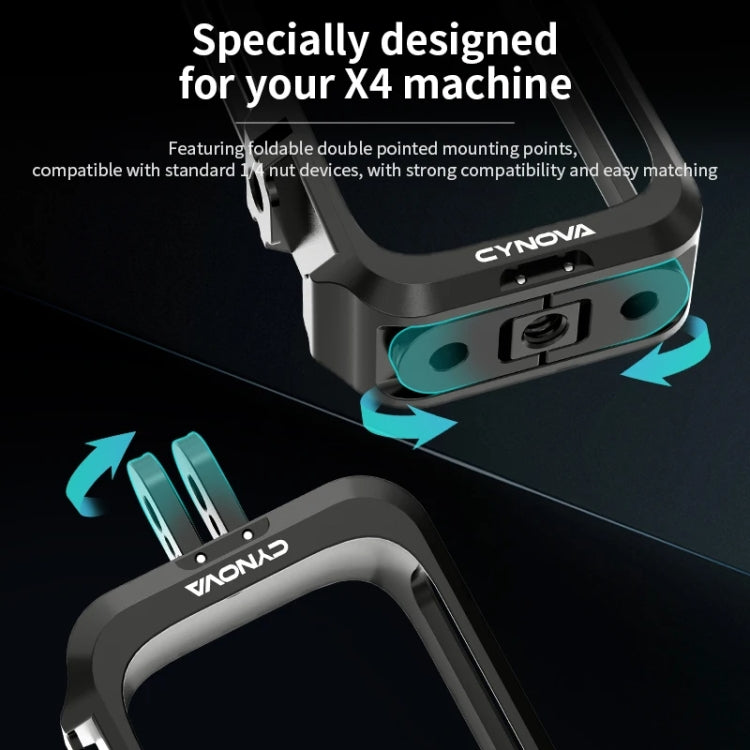 For Insta360 X4 CYNOVA Metal Rabbit Cage + Lens Cover Set Protective Accessories(Black) - HoMEdemic™ 