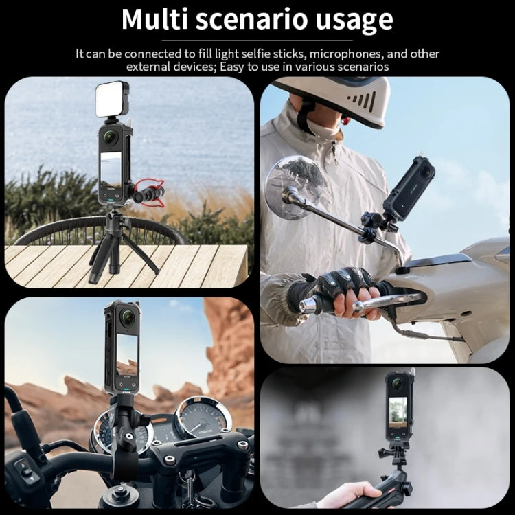 For Insta360 X4 CYNOVA Metal Rabbit Cage + Lens Cover Set Protective Accessories(Black) - HoMEdemic™ 