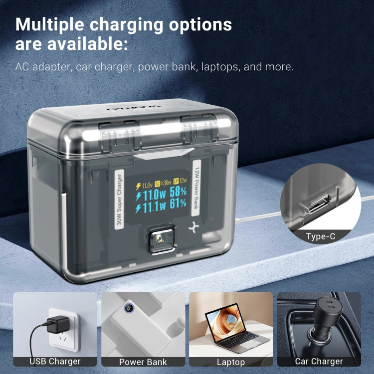 For Insta360 X4 CYNOVA Two-Way Charging Butler Screen Display Smart Charging Box - HoMEdemic™ 