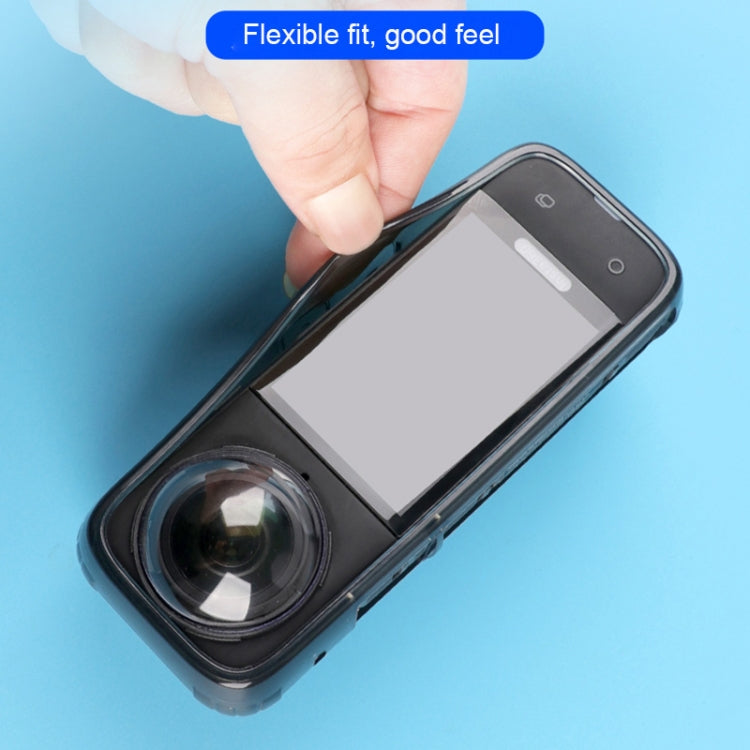 For Insta360 X4 Clear 1.5mm Soft TPU Protective Case With Neck Strap(Clear Black) - HoMEdemic™ 