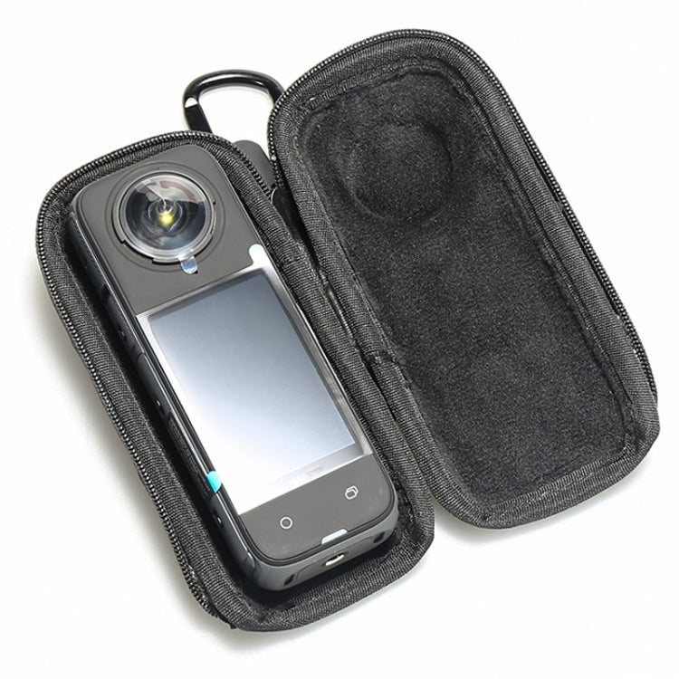 For Insta360 X4 Mini Storage Case PU Bag Sport Camera Protector With Hook(Black) - HoMEdemic™ 