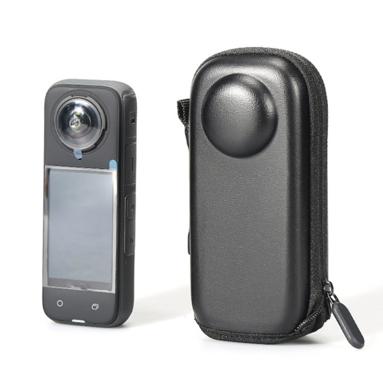 For Insta360 X4 Mini Storage Case PU Bag Sport Camera Protector With Hook(Black) - HoMEdemic™ 