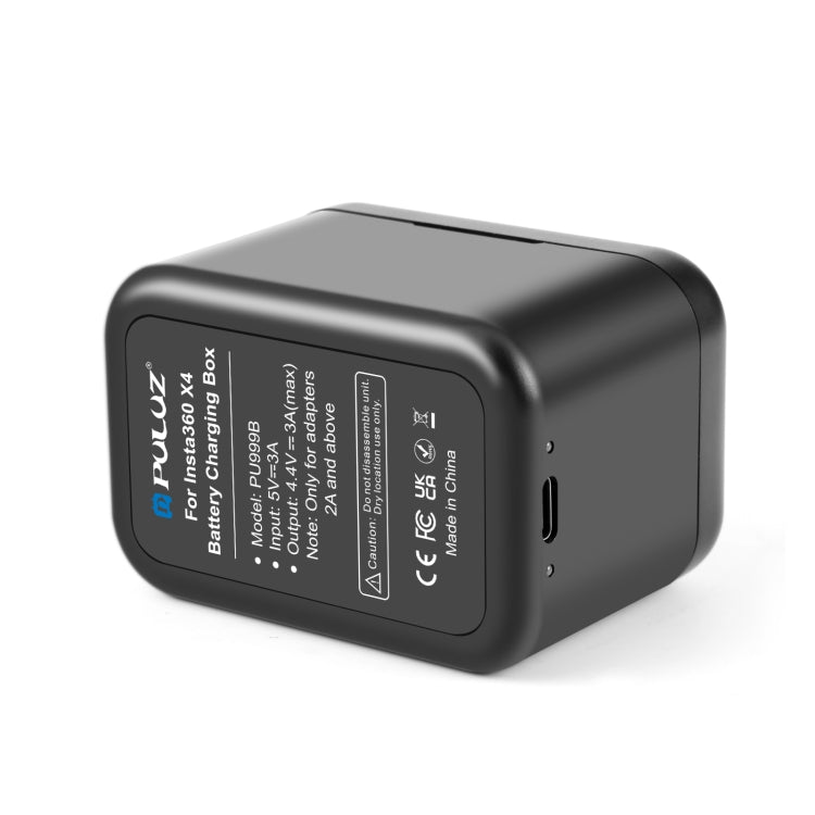 For Insta360 X4 PULUZ Battery Charging Box Battery & Memory Card Storage Case (Black) - HoMEdemic™ 