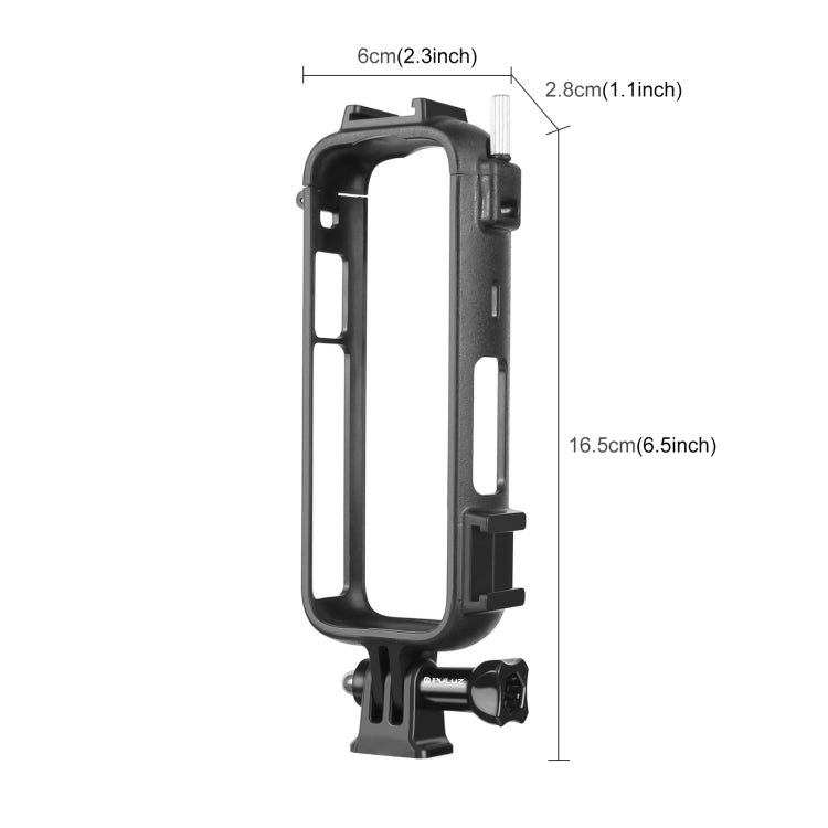 For Insta360 X4 PULUZ Cold Shoe PC Plastic Protective Frame with Adapter Mount & Screw (Black) - HoMEdemic™ 