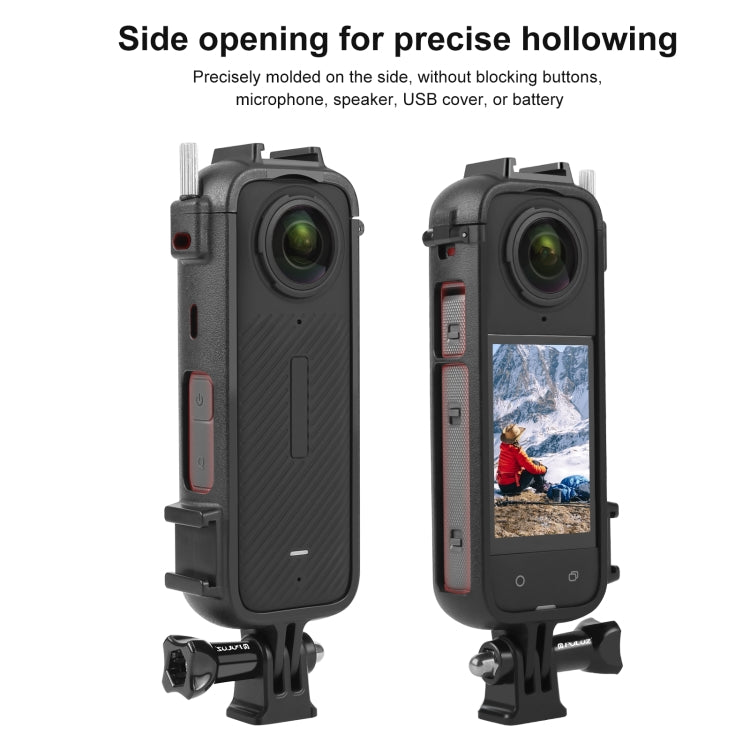 For Insta360 X4 PULUZ Cold Shoe PC Plastic Protective Frame with Adapter Mount & Screw (Black) - HoMEdemic™ 