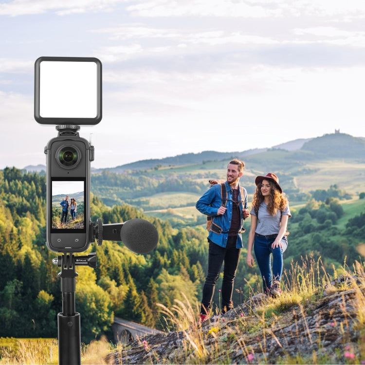 For Insta360 X4 PULUZ Cold Shoe PC Plastic Protective Frame with Adapter Mount & Screw (Black) - HoMEdemic™ 