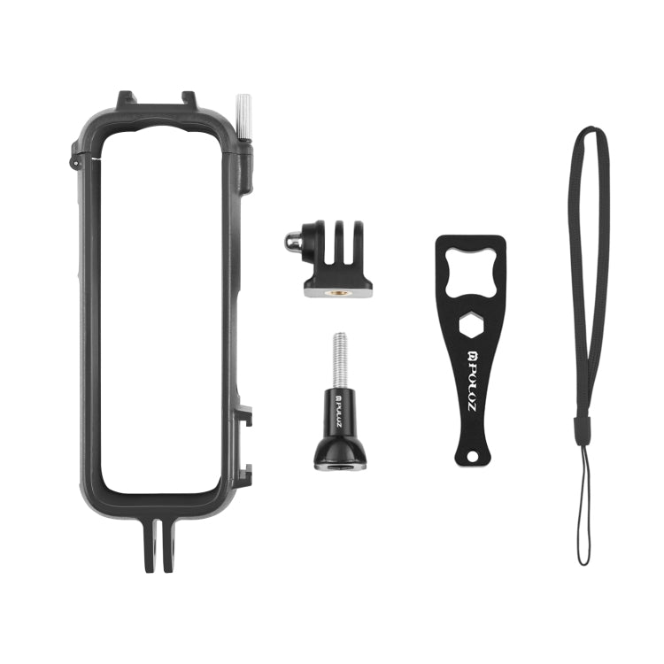 For Insta360 X4 PULUZ Cold Shoe PC Plastic Protective Frame with Adapter Mount & Screw (Black) - HoMEdemic™ 