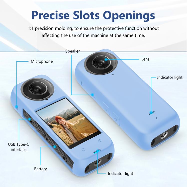 For Insta360 X4 PULUZ Full Body Dust-proof Silicone Protective Case (Blue) - HoMEdemic™ 