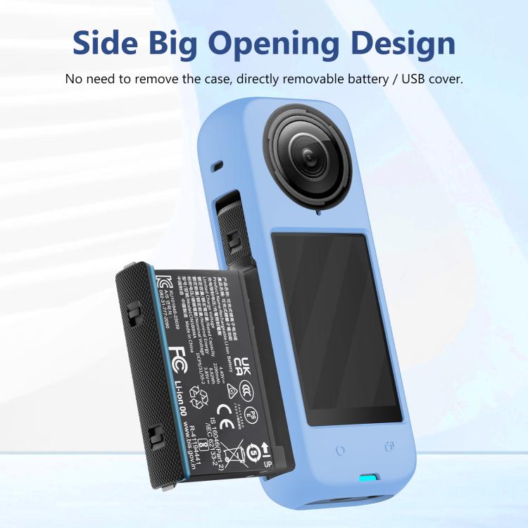 For Insta360 X4 PULUZ Full Body Dust-proof Silicone Protective Case (Blue) - HoMEdemic™ 