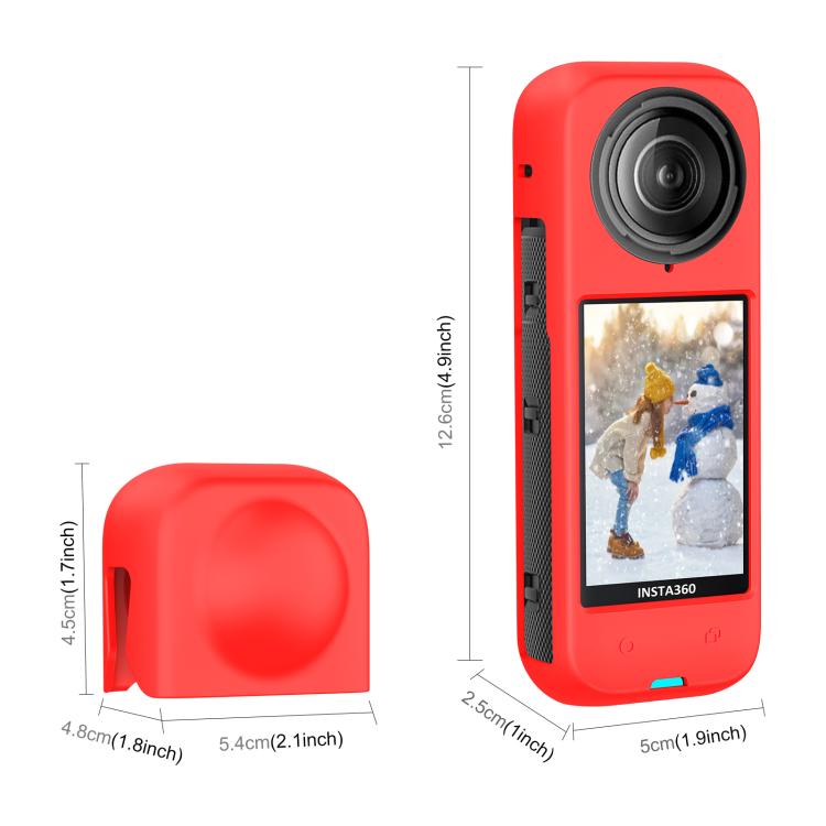 For Insta360 X4 PULUZ Full Body Dust-proof Silicone Protective Case (Red) - HoMEdemic™ 