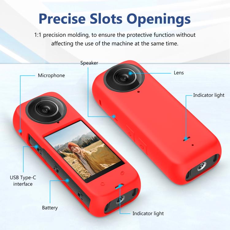 For Insta360 X4 PULUZ Full Body Dust-proof Silicone Protective Case (Red) - HoMEdemic™ 