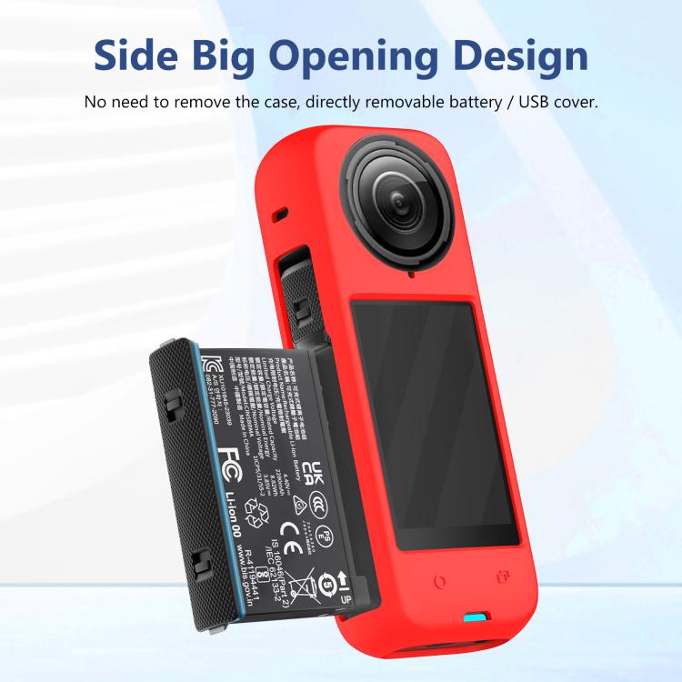 For Insta360 X4 PULUZ Full Body Dust-proof Silicone Protective Case (Red) - HoMEdemic™ 