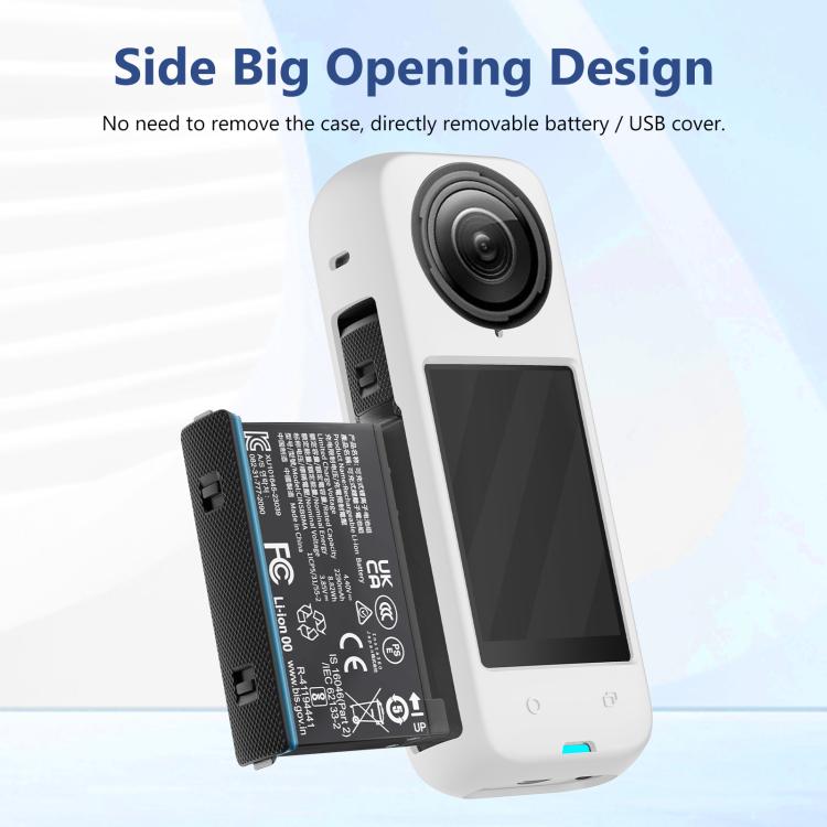 For Insta360 X4 PULUZ Full Body Dust-proof Silicone Protective Case (White) - HoMEdemic™ 