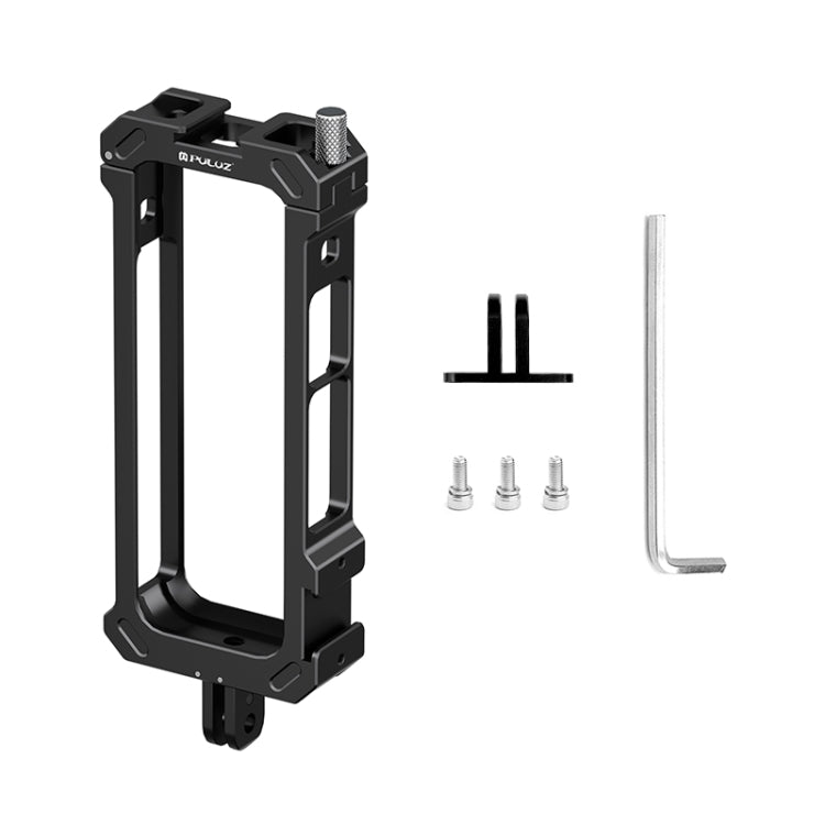 For Insta360 X4 PULUZ Metal Protective Cage Rig Housing Frame with Expand Cold Shoe Base & Tripod Adapter (Black) - HoMEdemic™ 