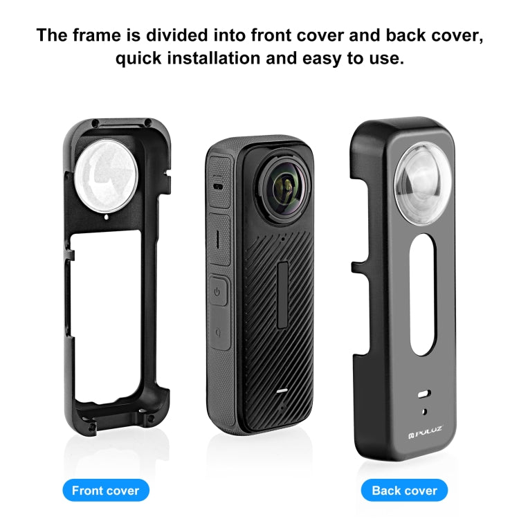 For Insta360 X4 PULUZ Metal Protective Cage Rig Housing Frame with Lens Protector (Black) - HoMEdemic™ 