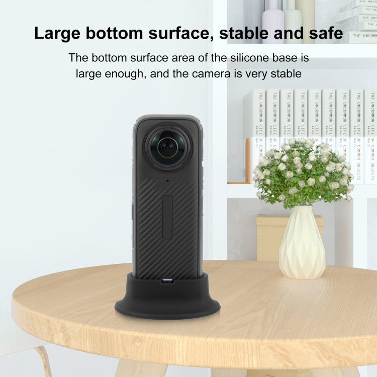 For Insta360 X4 PULUZ Silicone Dock Desktop Fixed Base Bracket (Black) - HoMEdemic™ 