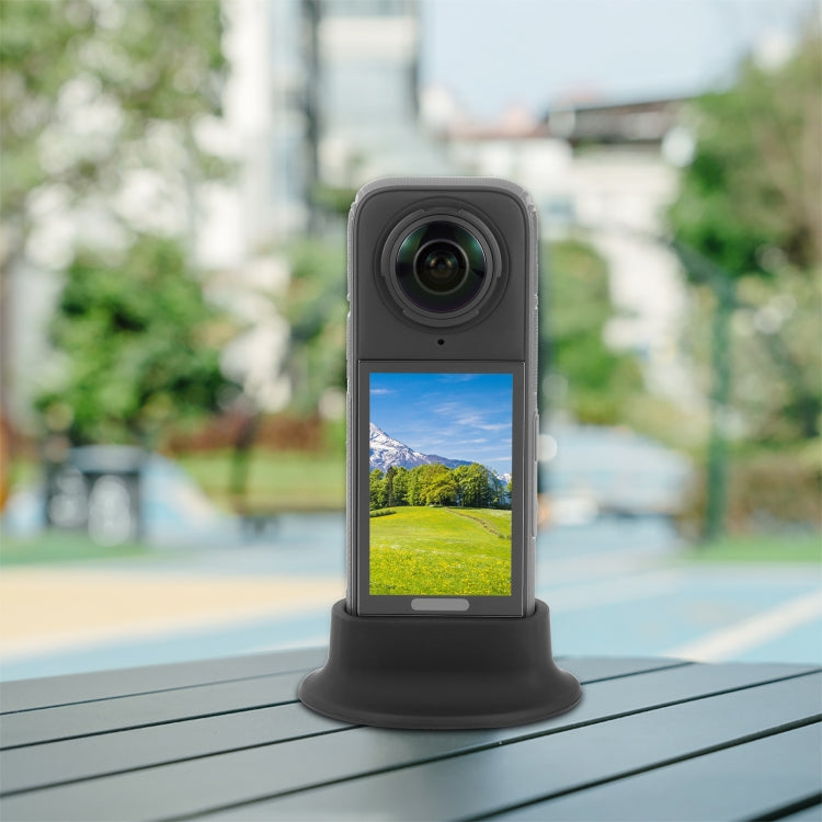 For Insta360 X4 PULUZ Silicone Dock Desktop Fixed Base Bracket (Black) - HoMEdemic™ 