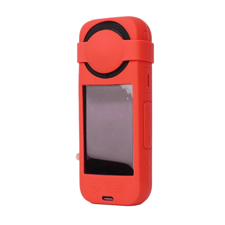For Insta360 X4 Silicone Protective Case with Lens Cover (Red) - HoMEdemic™ 