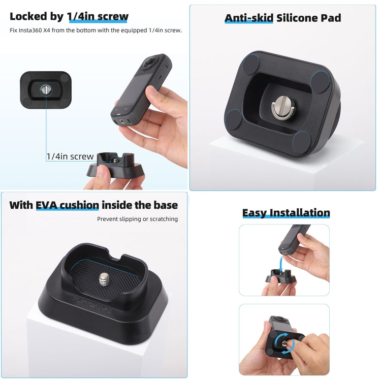 For Insta360 X4 Sunnylife Desktop Stand Base (Black) - HoMEdemic™ 