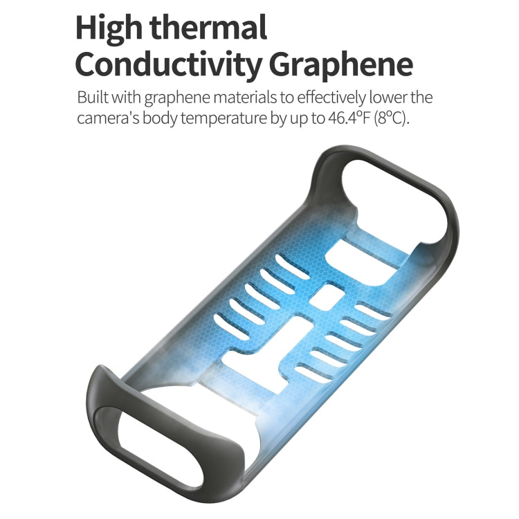 For Insta360 X4 Sunnylife Graphene Case High Thermal Conductivity Protective Case with Hand Strap (Black) - HoMEdemic™ 