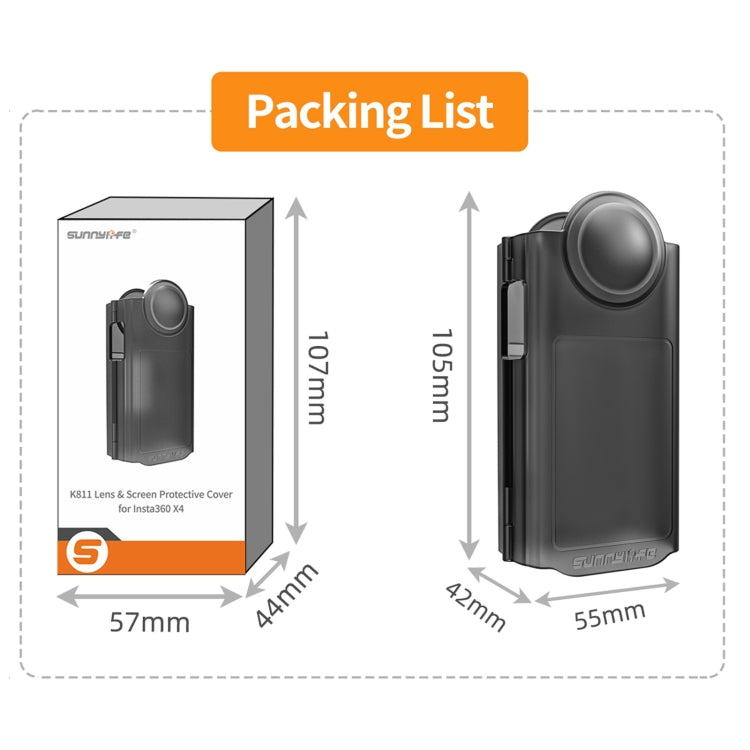For Insta360 X4 Sunnylife Integrated Lens Screen Protective Cover (Transparent Black) - HoMEdemic™ 