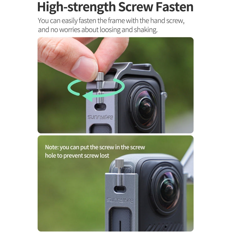For Insta360 X4 Sunnylife Metal Protective Cage Rig with Cold Shoe Bases & Tripod Adapter (Titanium Color) - HoMEdemic™ 