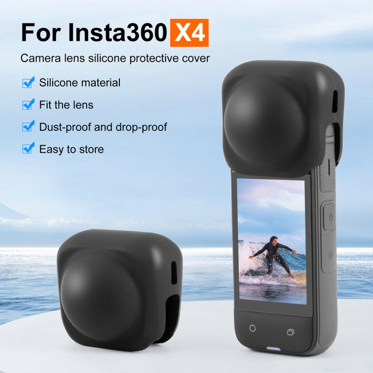 For Insta360 X4 / X4 Air / X5 PULUZ Silicone Protective Lens Cover (Black) - HoMEdemic™ 