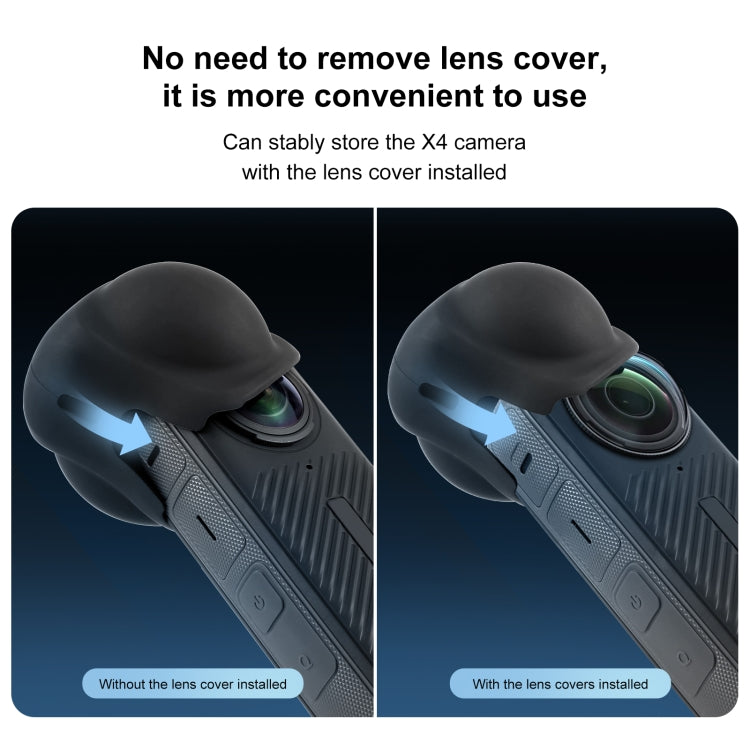 For Insta360 X4 / X4 Air / X5 PULUZ Silicone Protective Lens Cover (Black) - HoMEdemic™ 