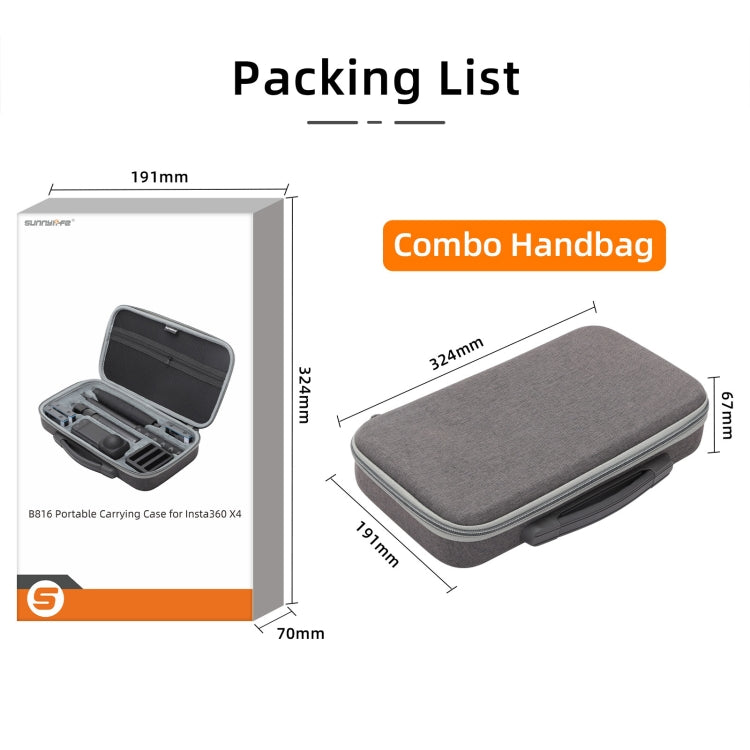 For Insta360 X4 / X5 Sunnylife Carrying Case Handbag, Model:X4-B816 Combo Bag - HoMEdemic™ 