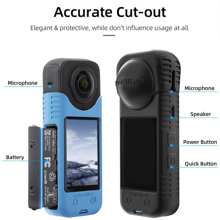 For Insta360 X4 / X5 Sunnylife Silicone Shockproof Case Lens Body Cover Kit(Blue) - HoMEdemic™ 