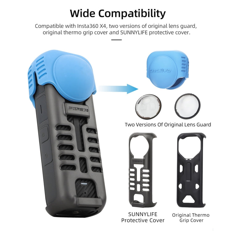 For Insta360 X4 / X5 Sunnylife Silicone Shockproof Case Lens Body Cover Kit(Transparent) - HoMEdemic™ 
