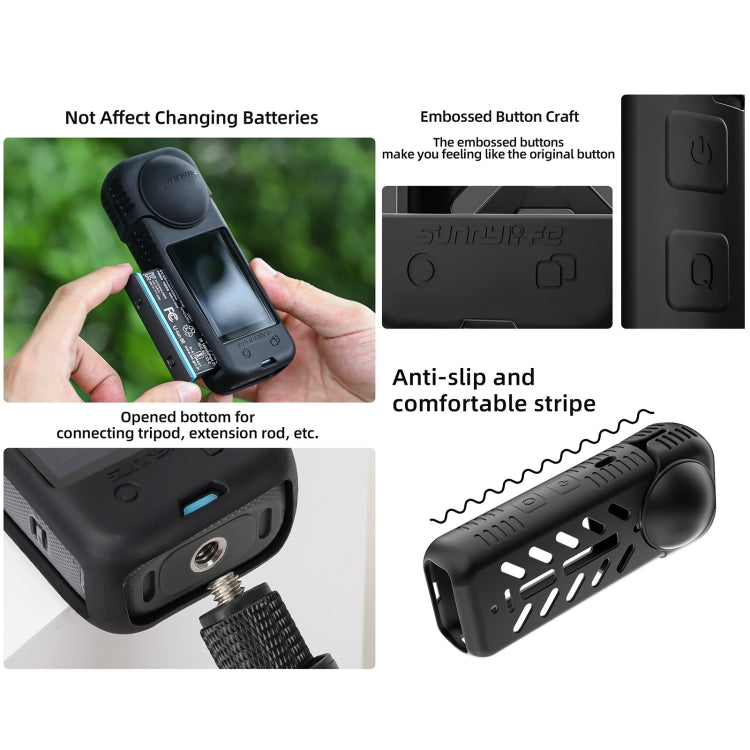For Insta360 X4 / X5 Sunnylife Silicone Shockproof Case Lens Cover(Transparent) - HoMEdemic™ 