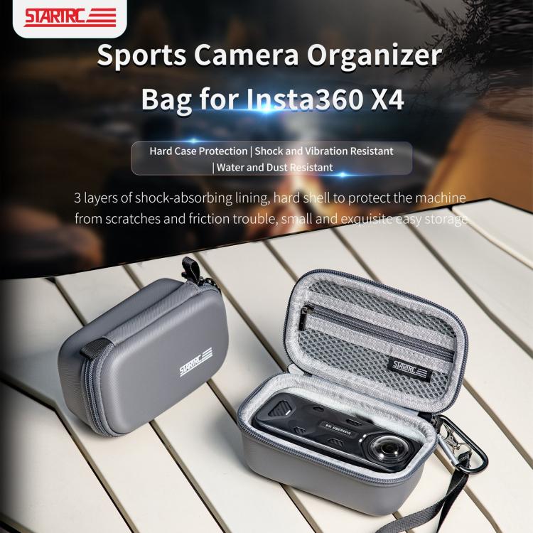 For Insta360 X5 / X4 STARTRC Camera Carry Case with Carabiner & Strap (Grey) - HoMEdemic™ 