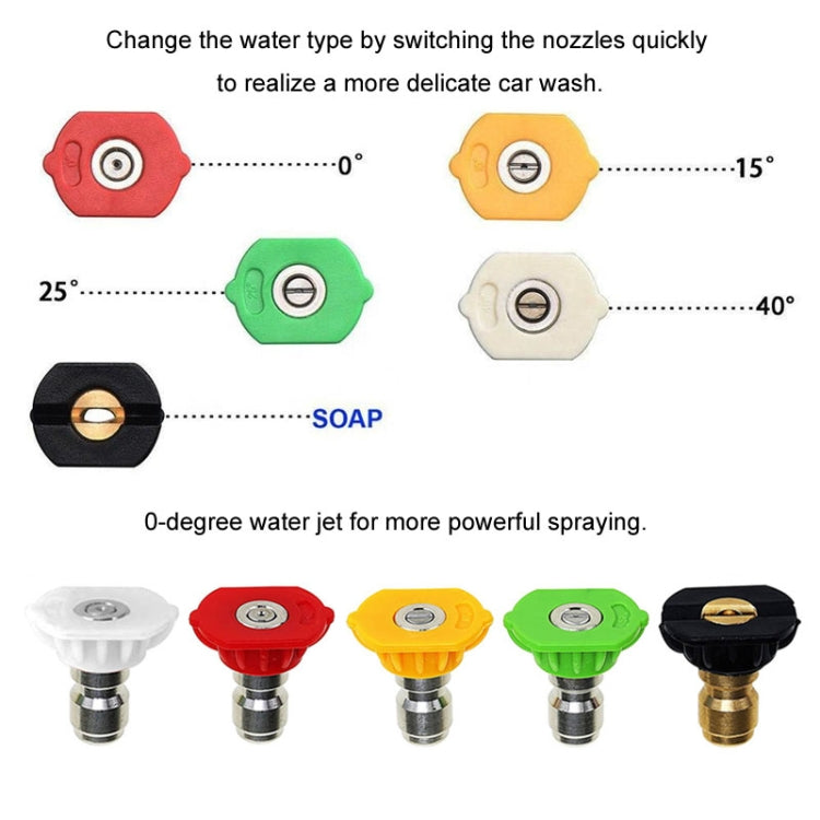 For Karcher K2-K7 Series High Pressure Washer Foam Lance Adapter, Specification: 1/4 Female Connector + 5 Nozzle - HoMEdemic™ 