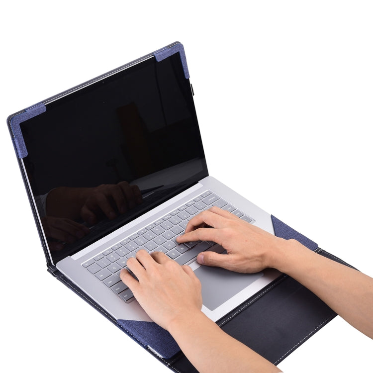 For Lenovo ThinkPad X1 Yoga Gen 6 Cloth Texture Laptop Leather Protective Case(Deep Blue) - HoMEdemic™ 