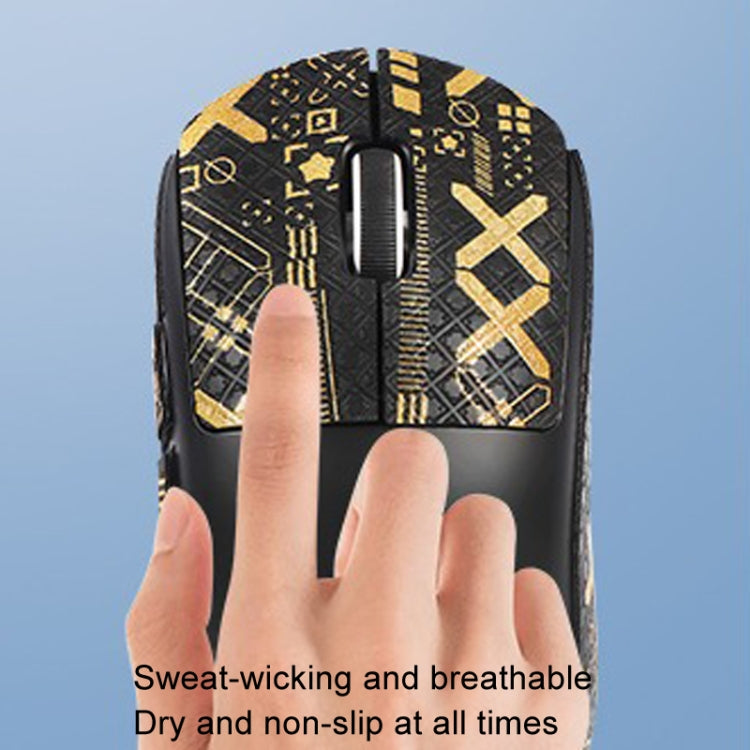 For Logitech GPW 2-Generation Mouse Anti-Slip Stickers Absorb Sweat Paste, Color: Black Gold Fully Surround - HoMEdemic™ 
