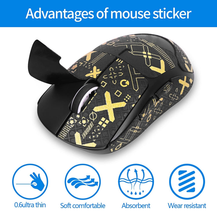For Logitech GPW 2-Generation Mouse Anti-Slip Stickers Absorb Sweat Paste, Color: White Print Fully Surround - HoMEdemic™ 